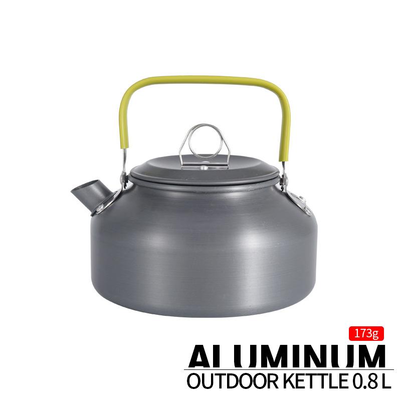 Outdoor Teapot Kettle 0.8L Portable Mountaineering Kettle Aluminum Alloy Picnic Kettle Coffee Pot 0.8L