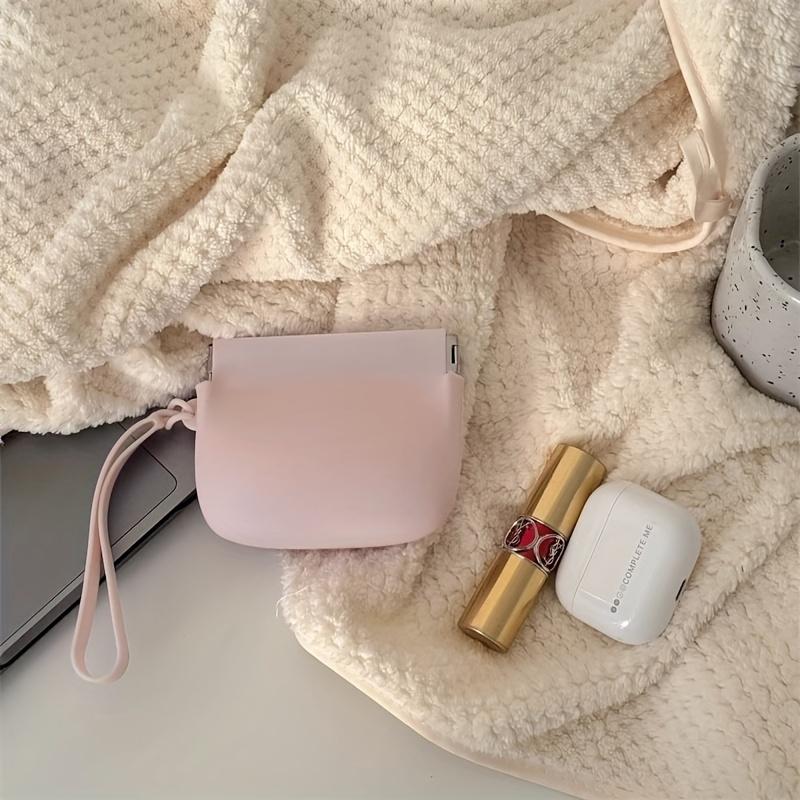 Shrapnel Automatic Closure Storage Bag with Bracelet Combination, Foldable/Traceless/High Quality Design, Suitable for Beauty Makeup/Lipstick/Lip Balm