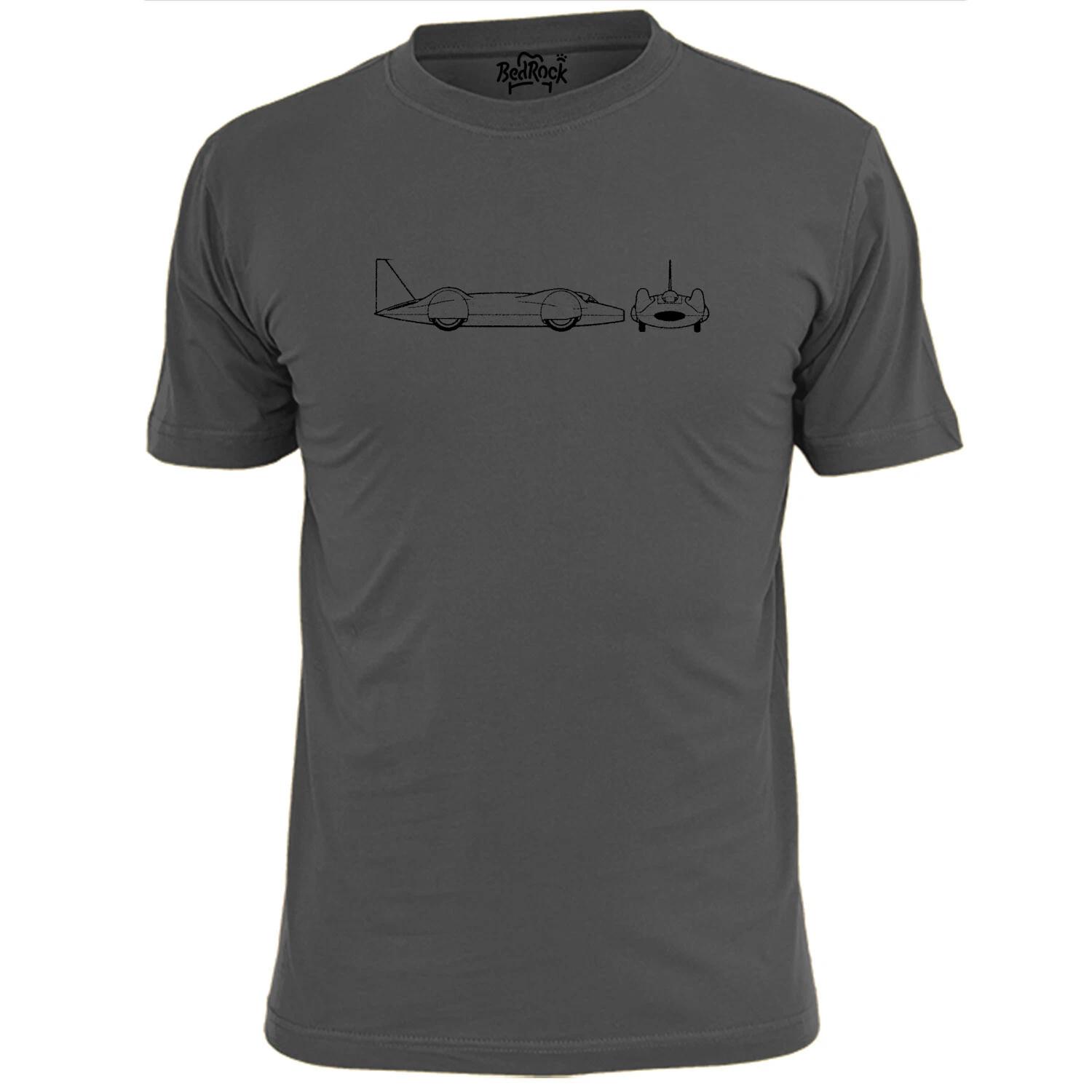 Mens Bluebird MK II Vintage Car Blueprint T shirt Retro Landspeed Record 4XL