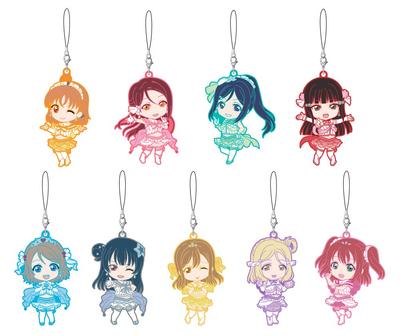 Nendoroid Plus Sammel-Gummi-Anhänger Love Koi ni Naritai AQUARIUM Box Live! Sonnenschein!! Ver. 9-teilig