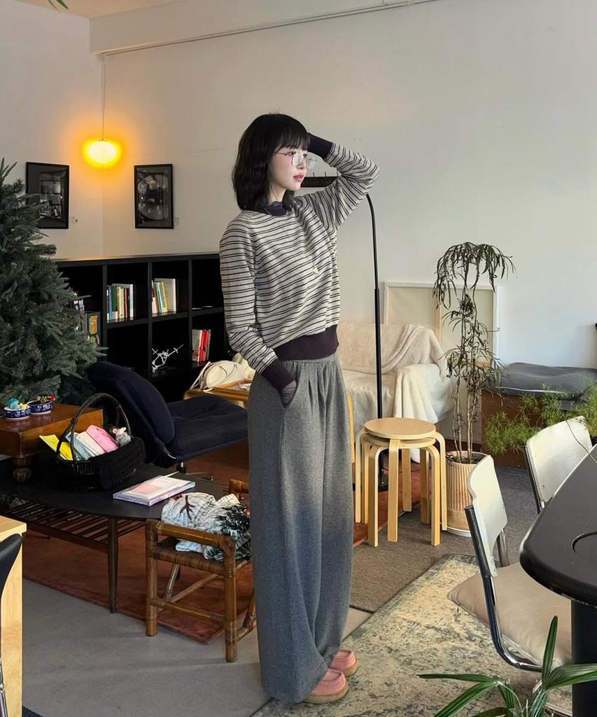 AHWE Wool Blend Banding Pants_Grey