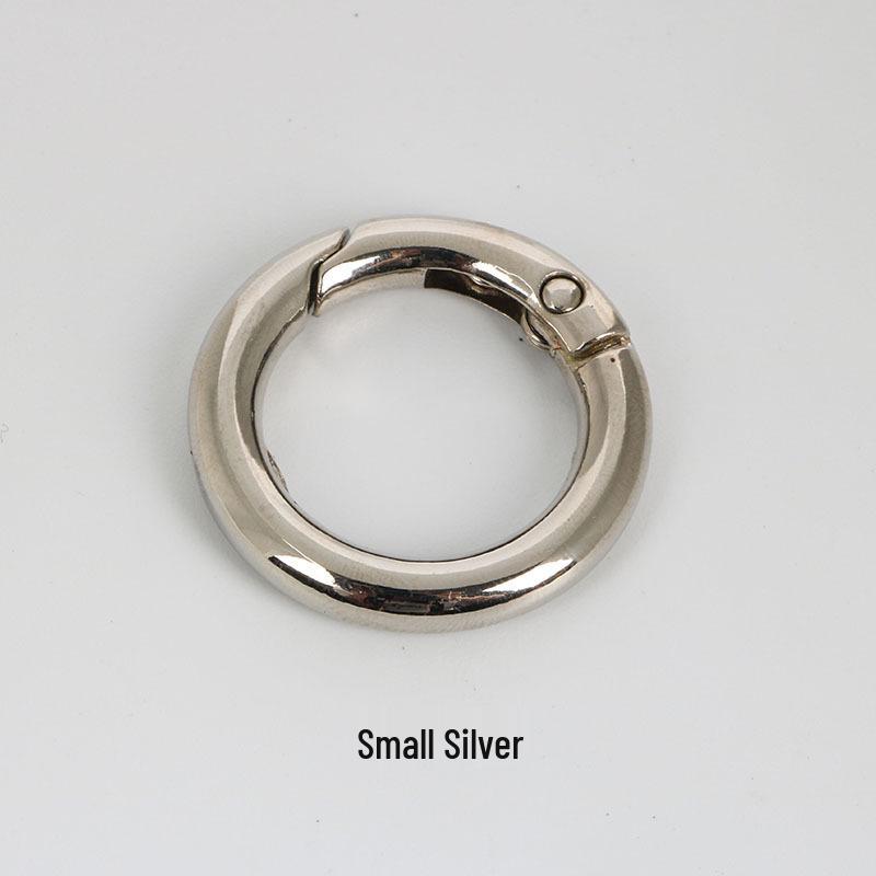 Metal Round Single Ring Buckle Hook Keychain - Bags & Luggage Accessories