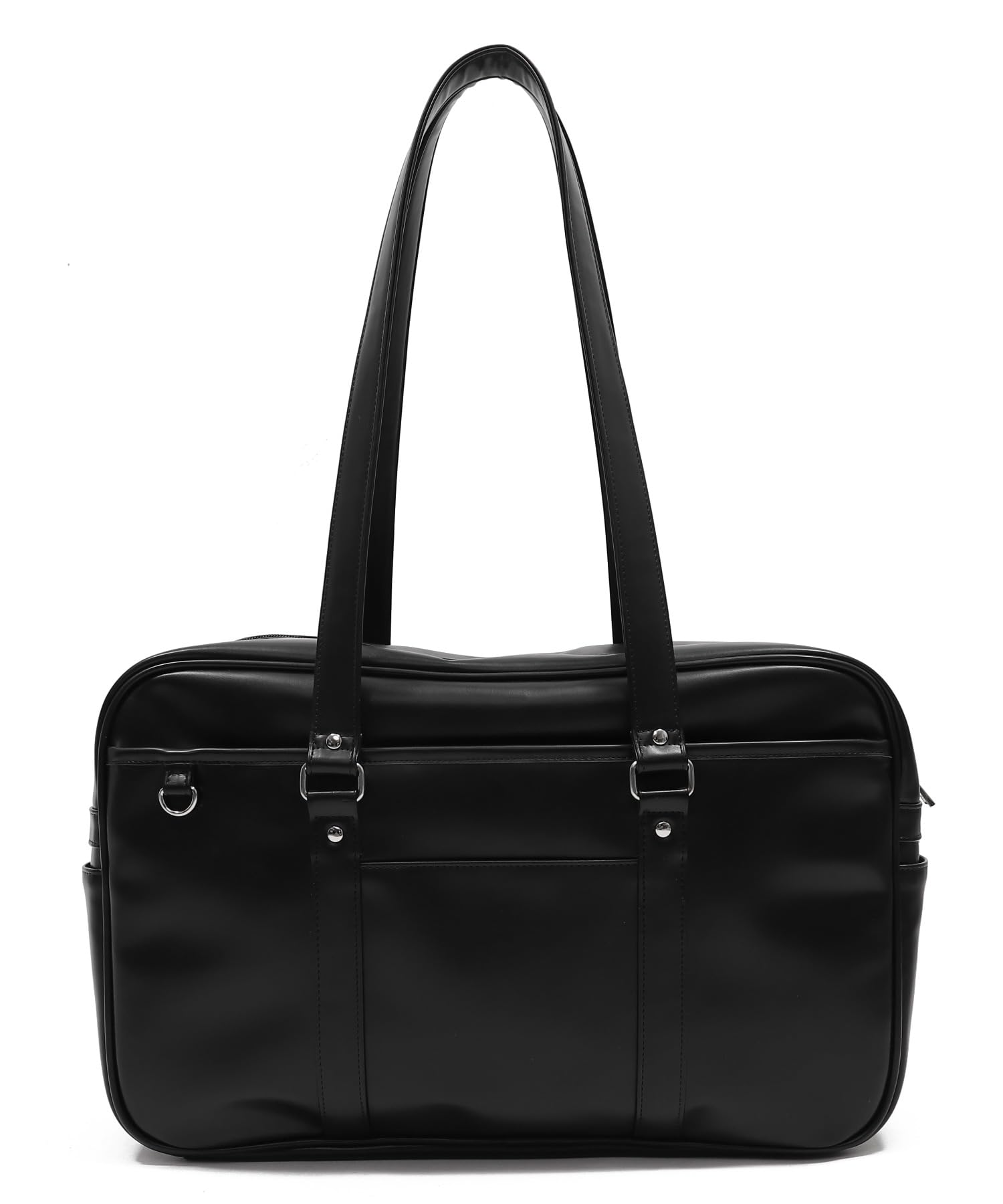 

WEGO PU School Bag, Simple Design, Perfect for Students, High School Students, and Commuters, Size F, Black
