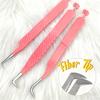 Free Custom Rose Gold pink with Gold Eyelash Extension Tweezers Private Label 410 Stainless Steel  Lash Tweezers