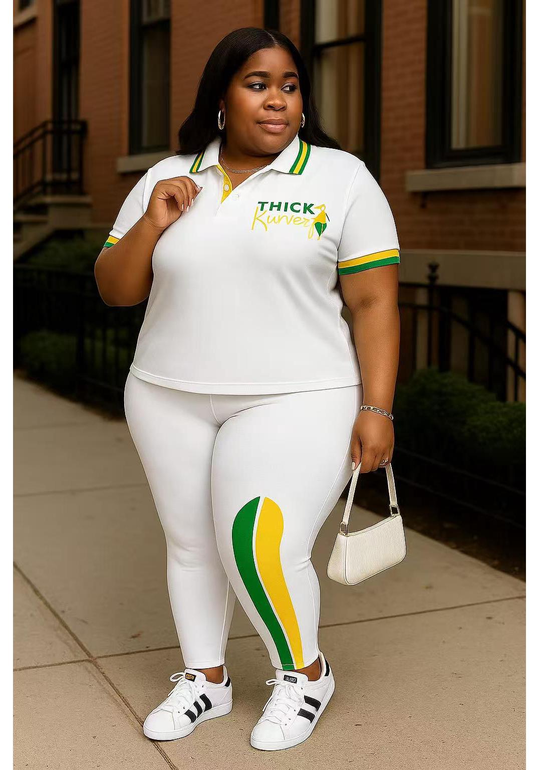 

Plus Size Women s Fashion Casual Suit Set - European and American Style 2025 XL білий