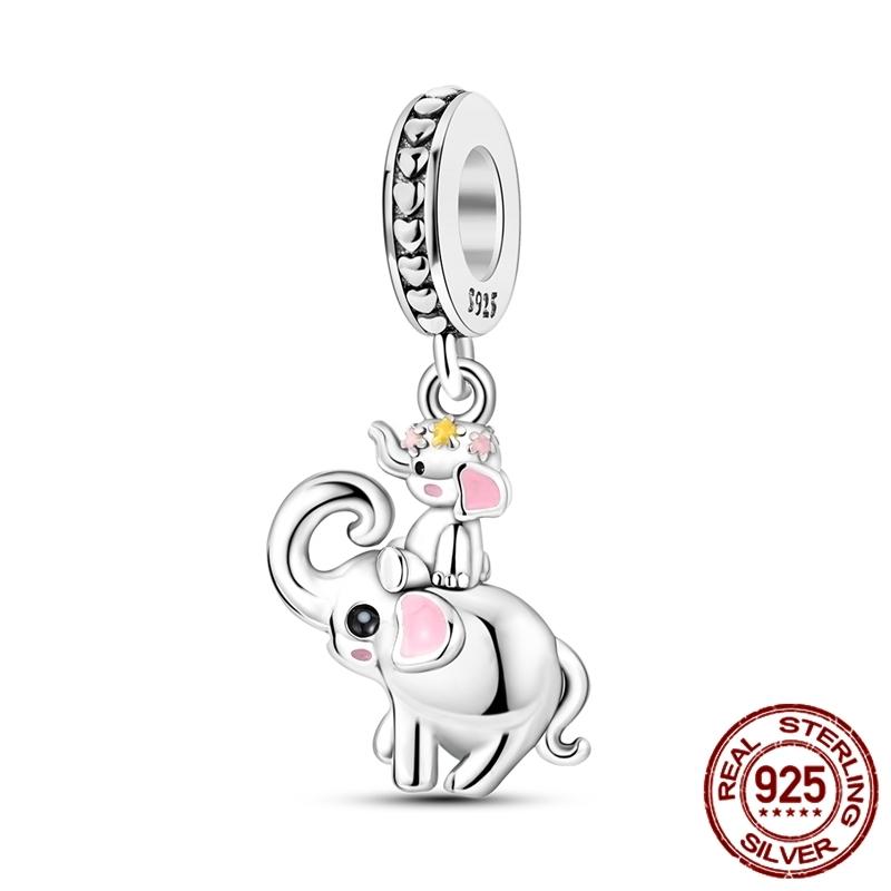 Copper Elephant Gathering Panda Pendant Charms Beads Fitoriginal Bracelet Diy Birthday Jewelry Gifts For Women