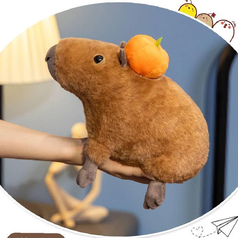 Pumpkin Plush Capybara Toy Stuffed Animal Doll Decoration Gift 30cm Collectors