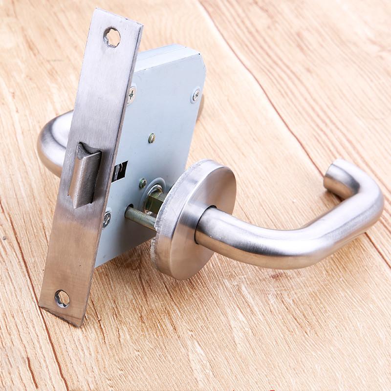Stainless Steel Round Tube Handle Door Lock Fire Exit Fire Door Lockset Store Entrance Door Lock Home Balcony Door Lock Hardware A