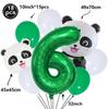 Cartoon Panda Animal Green 32inch Foil Number Balloon Set Children Birthday Party DIY Decoration Baby Shower Kids Animal Balloon