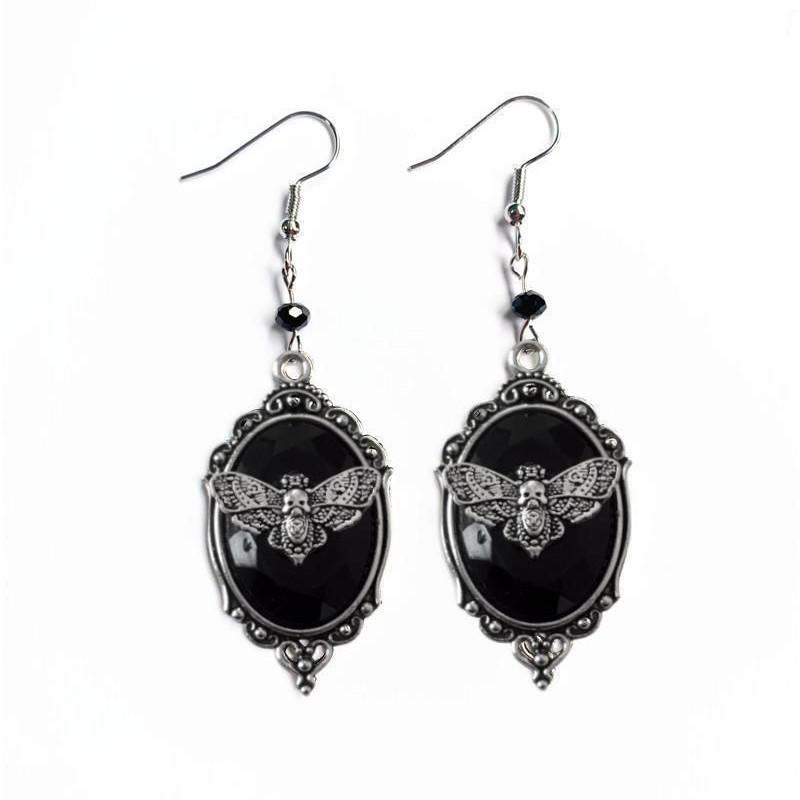 Retro Skull Moth Witch Earrings - Mysterious Jewelry Collection