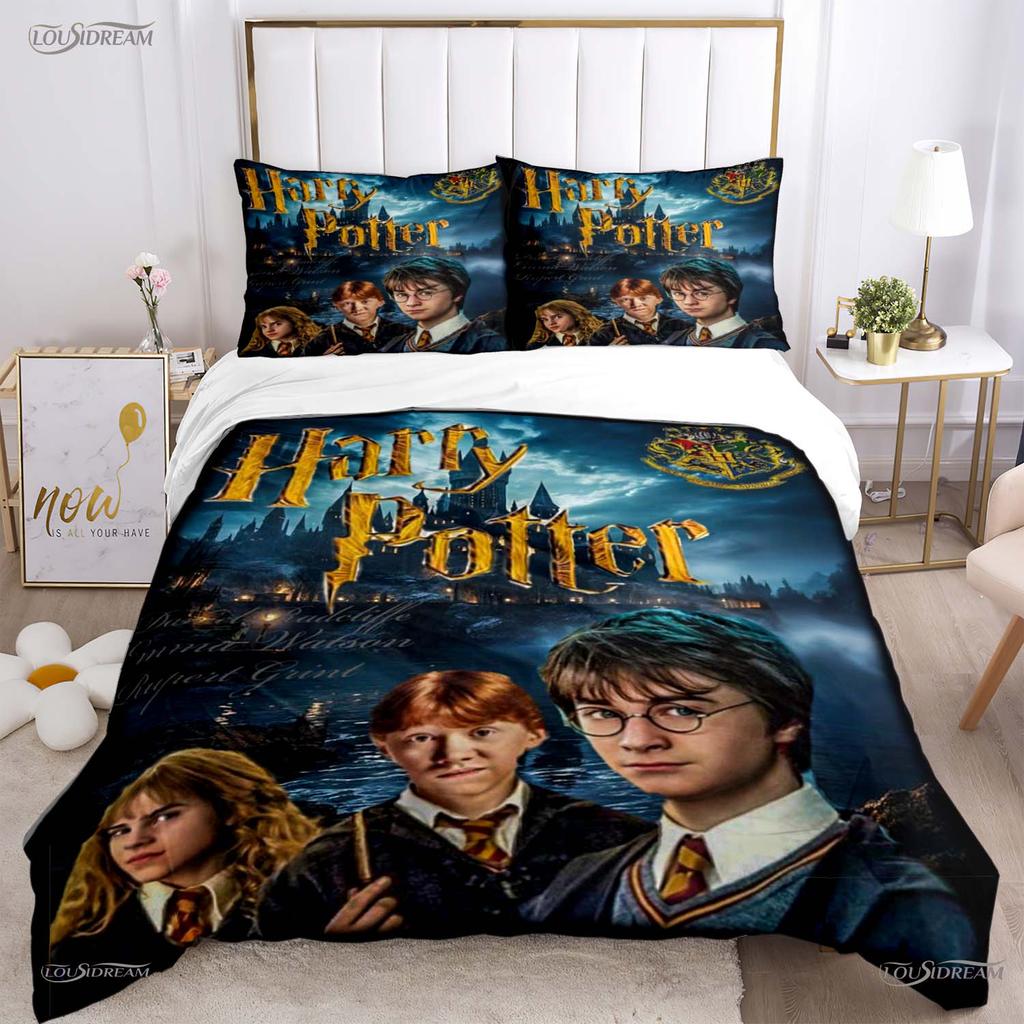 Harry potter Casal All Season Duvet Cover Comforter Bedding Sets Soft Quilt Cover and Pillowcases Teens Single/Double/Queen/King