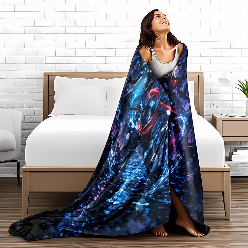 Dark-Themed Cartoon Characters blanket with Fantasy Elements Design blanket, suitable for use in the bedroom, living room, on the sofa