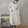 Rochii de iarnă vintage pentru femei, groase, cu decolteu O, cu mâneci lungi, buzunare, Robe pentru femeie Rochii cu talie înaltă
