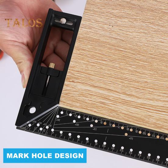 Woodworking Square Ruler High Precise Anti-drop Design Wide Application Multi-Function Angle Precision Square Woodworking Ruler