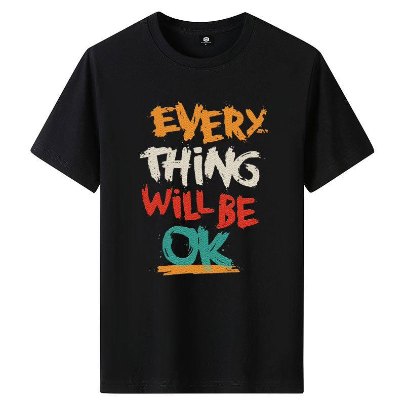 M-6XL Pure Cotton Mens Short-sleeved T-shirt Round Neck Boy Casual Tee Shirt