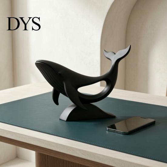 Minimalist Office Table Ornament Hollow Whale Figurine, 3D Printed Matte Animal Sculpture for Simple Home Accessories Desk Decor, Modern Statues Decor