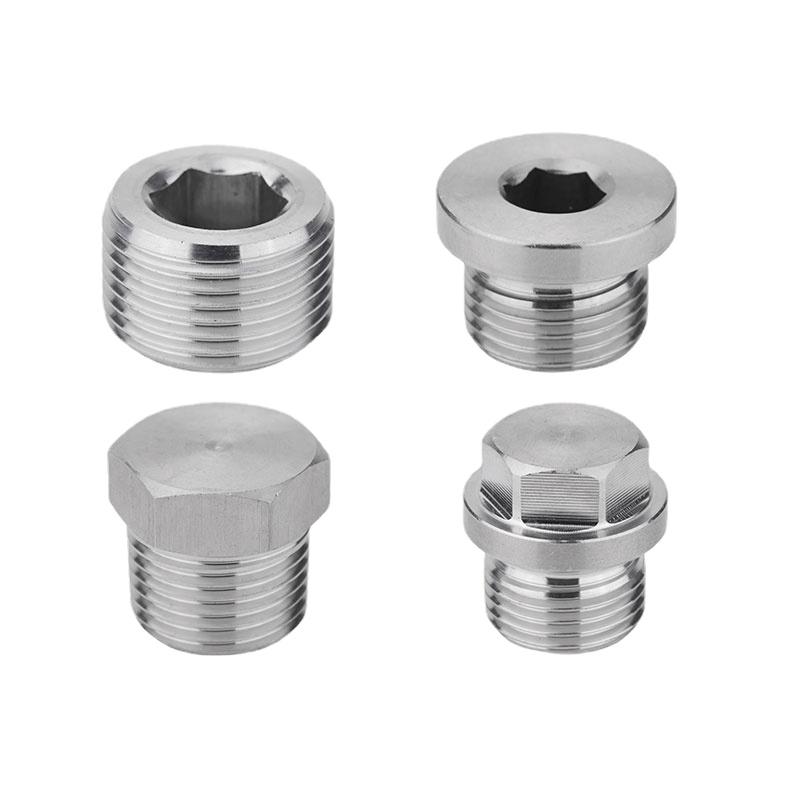 2" BSP Male Countersunk Flange Hex Square End Plug Cap 304 Stainless Steel Pipe Fitting