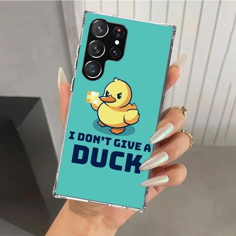 Funny Cute Yellow Duck You Phone Case for Samsung Galaxy S26 S24 S23 Ultra S25 Edge S22 S21 Plus S20 FE + Soft Print Shell Funda