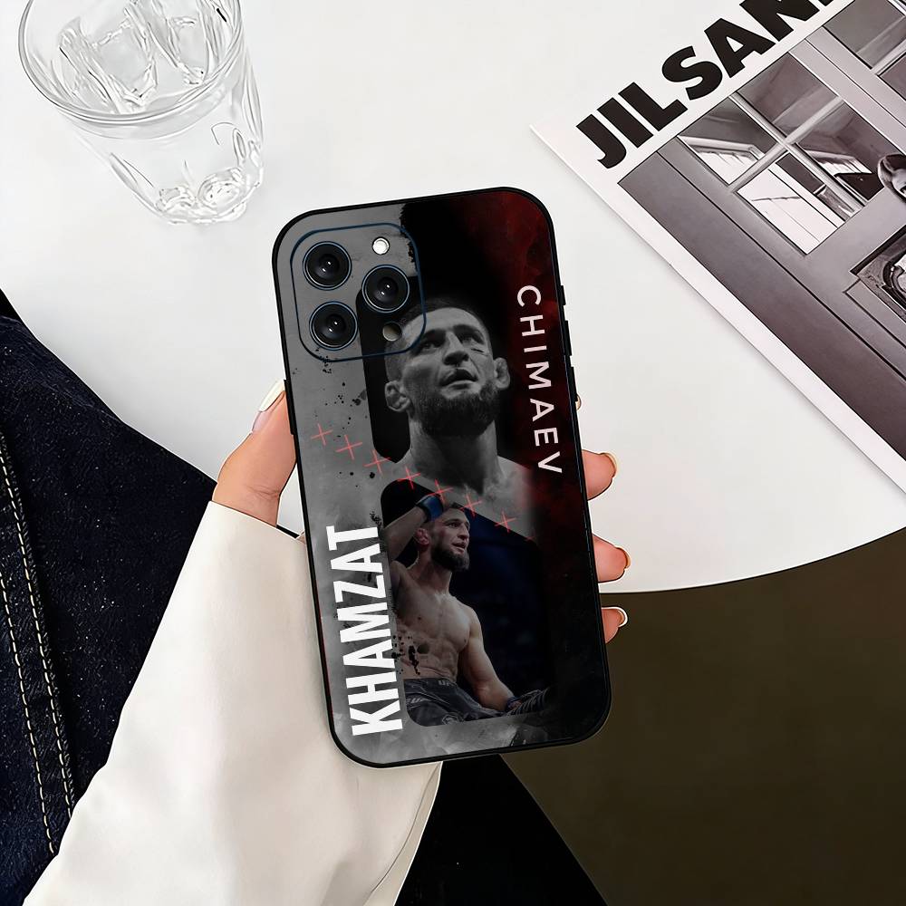 The Eagle K-Khamzat Chimaev Phone Case For iPhone 17,16,15,14,13,12,11 Plus,Pro Max,XS,Soft Silicone Black Cover