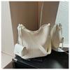 Large-capacity woven bag women's summer new versatile single shoulder crossbody mother and child bag commuter bucket bag