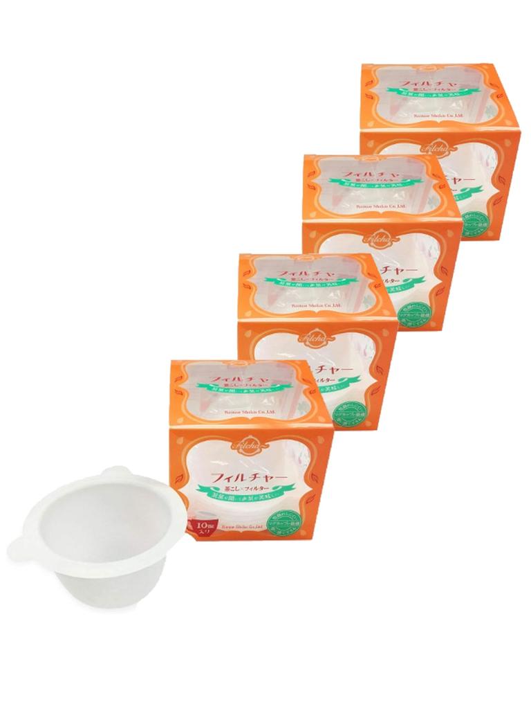 Kanae Paper (Kanaeshiko) Tea Strainers, 10 Strainers X 4 Sets, Made In Japan, Ideal for Tea and Black Tea Mugs, Shape-Retaining, Disposable, White,