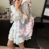 Niche Design Floral Ruffle Edge Nylon Bag 2025 New Cute Girl Versatile Commuter Single Shoulder Armpit
