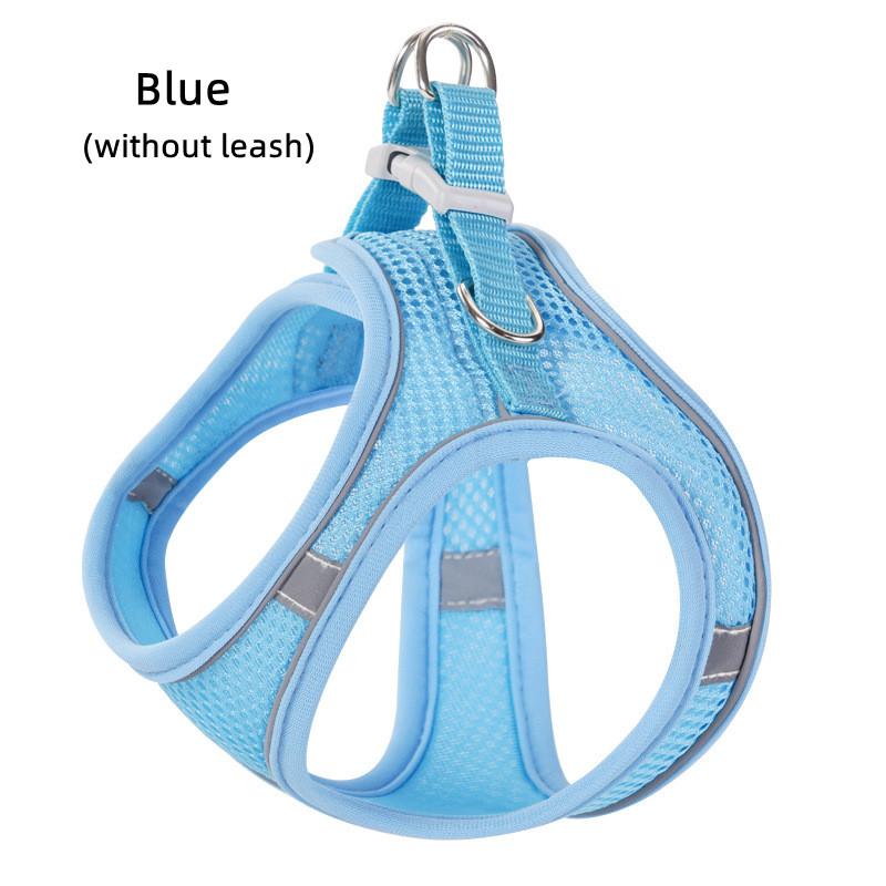 

1Pc Cat Dog Harness Vest Chest Rope Set Reflective Breathable Adjustable Outdoor Walking Pet Harness for Small Medium Dogs XS（old） синий