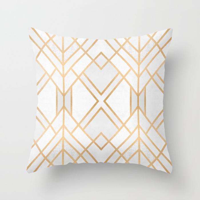 20 New Pink Marble Geometric Pillowcase Marble Velvet Sofa Cushion Cover