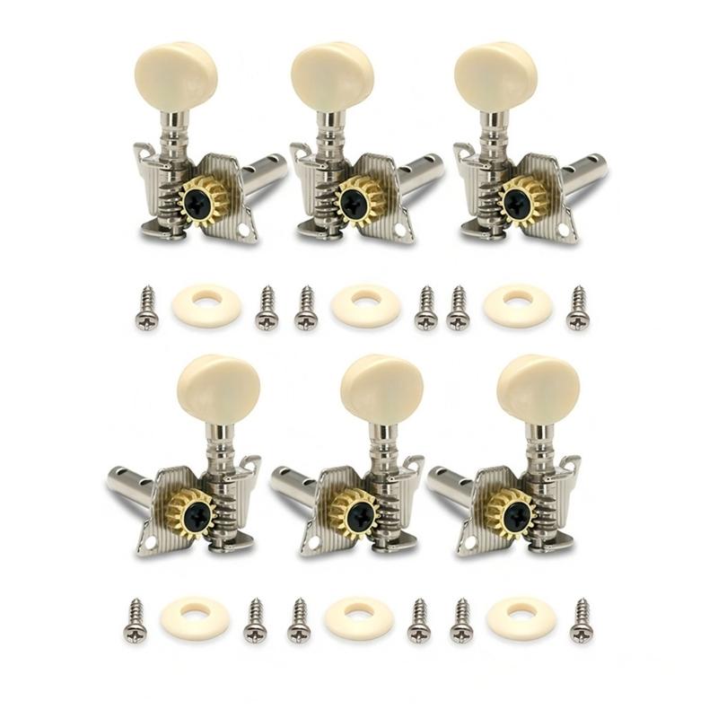 6Pieces Metal Guitar Tuning Machines Suitable for Professional Musicians Seeking Superior Sound and Robust Construction