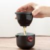 Black Ceramic Quick Tea Set One Pot Two Cups Kung Fu Tea Set Portable Ceramic Tea Set