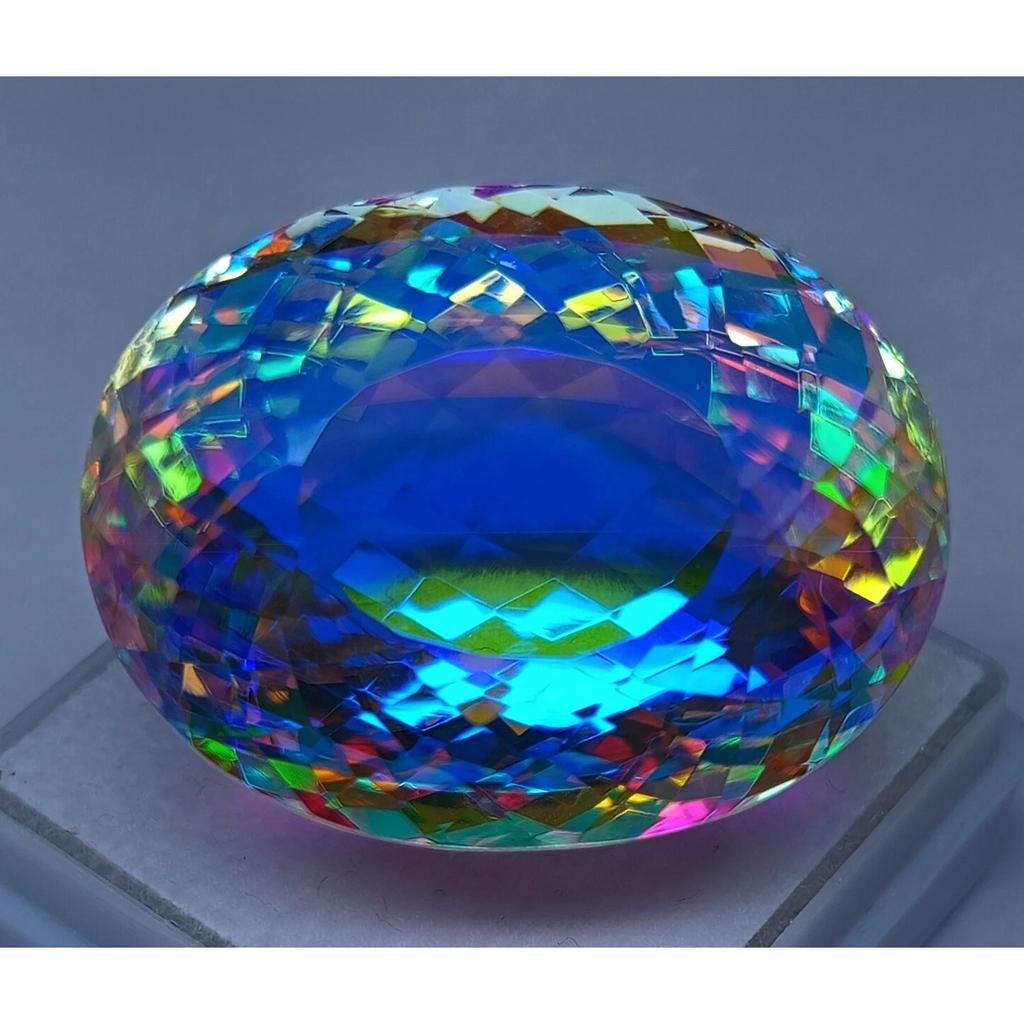 Mystic Topaz Rainbow Natural 67.85 Ct Oval Cut Excellent Certified Gemstone