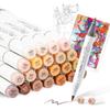 Ohuhu Marker Pen Type, 24 Colors, 25 Pens, Skin Color Professional Favorite Illustration Brush/Fi...