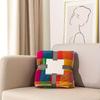 Soft Polyester Colorful Geometric Fleece Blanket Double Layer Machine Washable All-Season Comfort Ideal for Naps & Relaxation