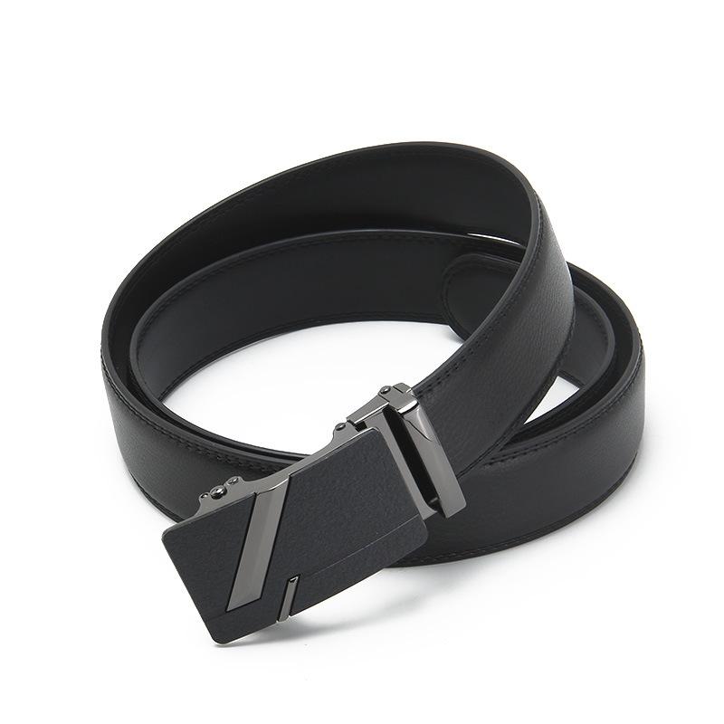 Frosted Automatic Buckle Opening Two Layer Cowhide Belt Business and Casual Men's Trendy Belt