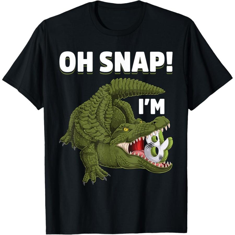 

8 Year Old Crocodile Reptile 8th Birthday Party Alligator T-Shirt(1) XXXXXL чорний