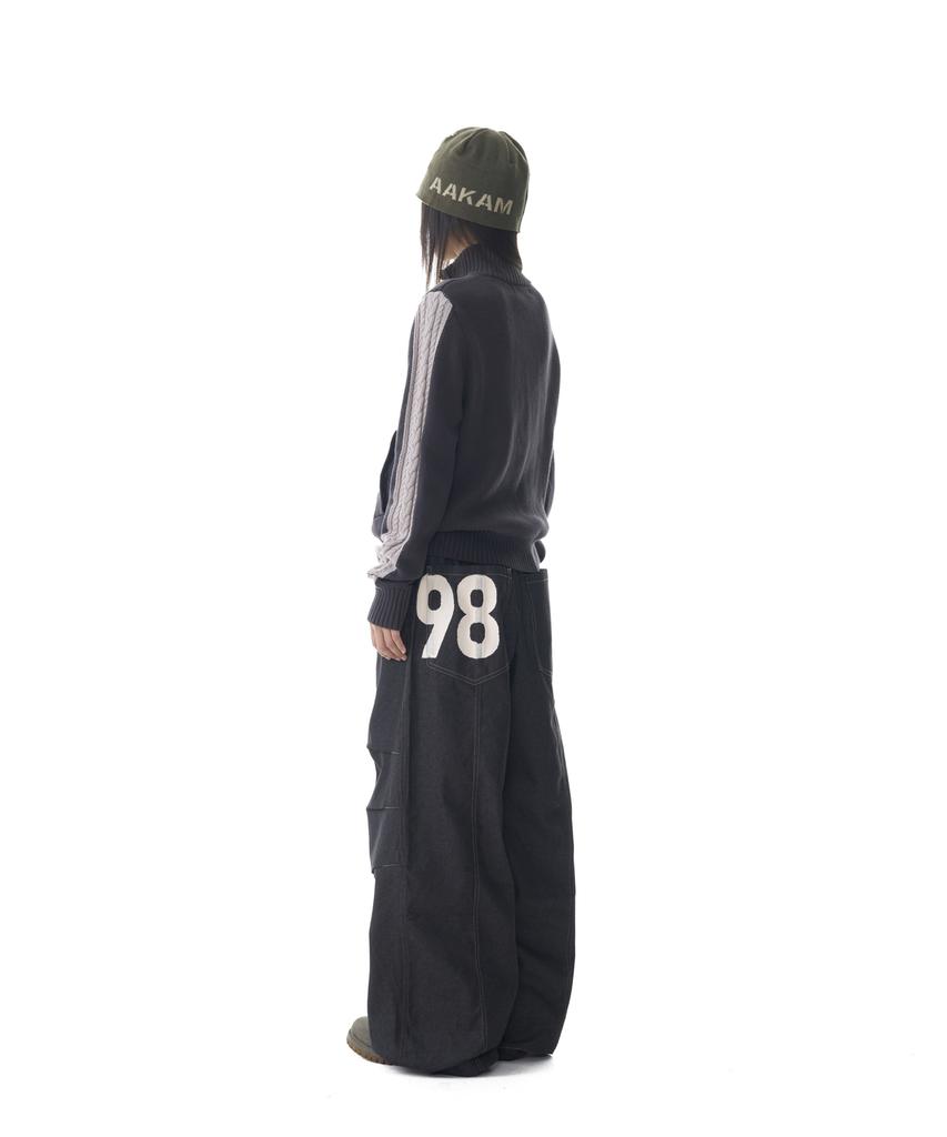 Aakam Sun Jacquard Zip-Up Sweater (Dark Gray)