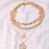 Elegant Layer Pendant Necklace Portable Alloy Jewelry Accessory for Gift Giving or Personalize Use