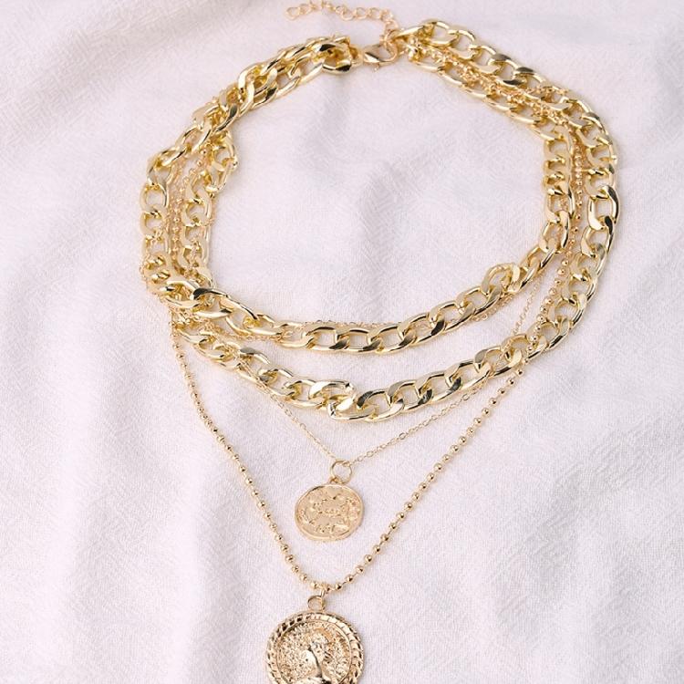 Elegant Layer Pendant Necklace Portable Alloy Jewelry Accessory for Gift Giving or Personalize Use