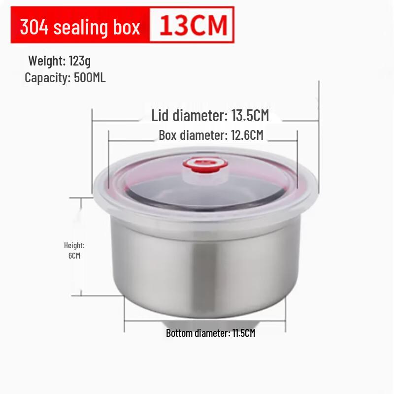 Homeglen 304 Stainless Steel Round Food Container Set