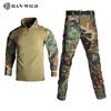 Plus-Size Tactical Camouflage Long-Sleeve Frog Suit Set (No Protective Gear)