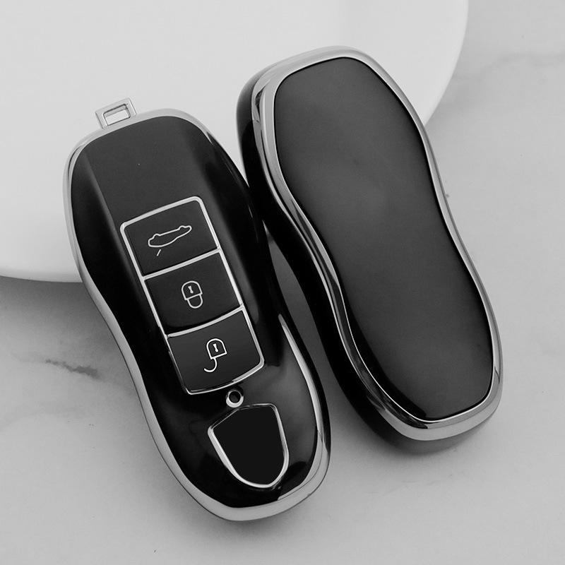 Silver Key Case for Porsche Macan - Decorative Shell for Older Models