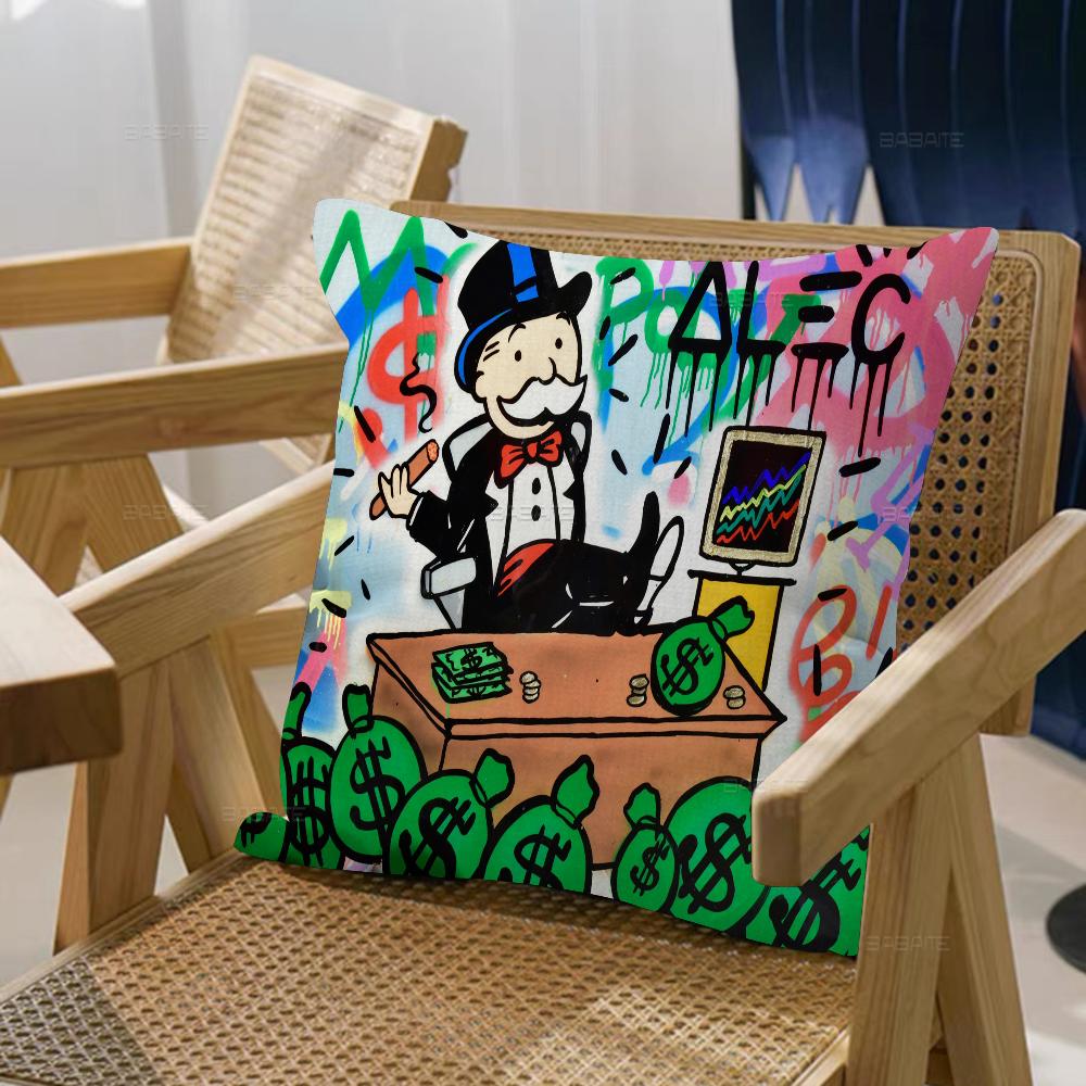 

Dollar Alec Monopoly Cushion Cover Pillowcase Upholstery Sofa Throw Pillow Home Decor Pillowcas 40X40cm