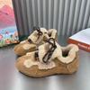 Flats Women Casual Shoes Fad Soprt Sneakers Winter Keep Warm Plush Cotton Designer Trend Lace Up