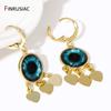 New Trendy Lucky Eye Turkish Evil Eye Drop Earrings Heart Charms Hanging Dangle Earrings For Women Ladies Party Jewelry Gift