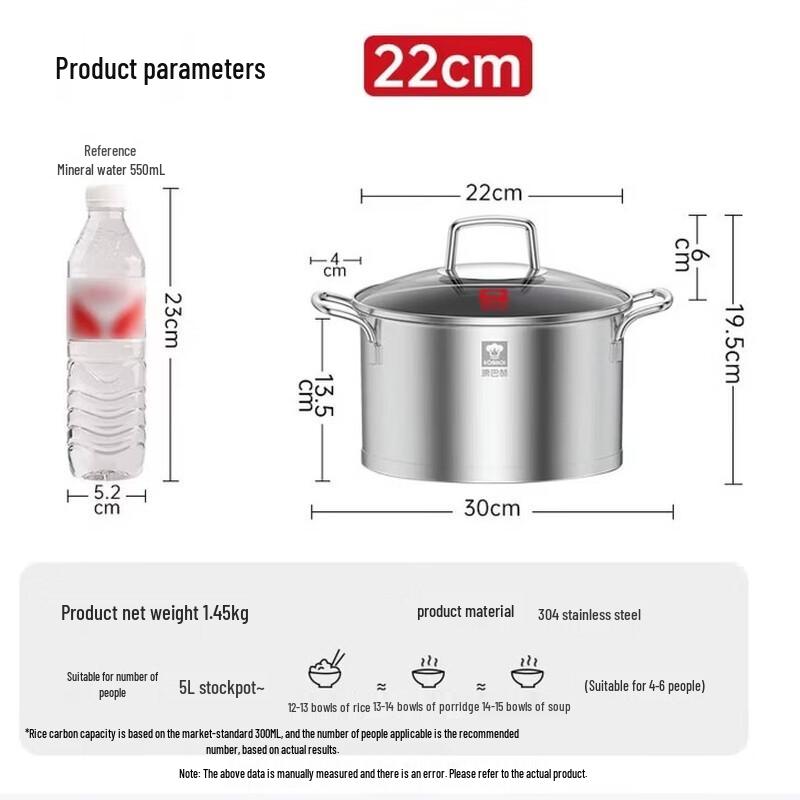 KOBACH 22cm Stainless Steel Stockpot