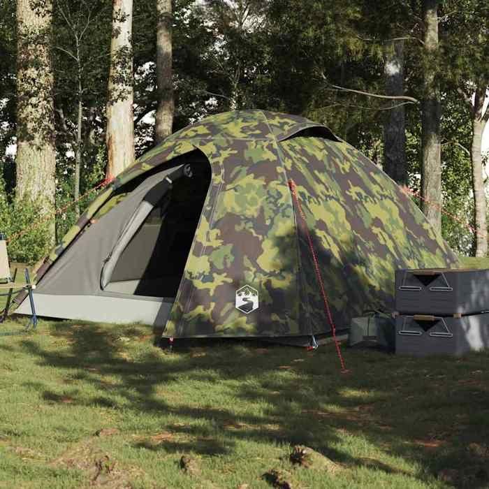 VidaXL Camouflage Waterproof 4 Person Dome Camping Tent, Tent, Camping Shelter, Garden Shelter, Garden Tent, 4009620