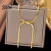 Hypoallergenic Alloy Jewelry Bow Choker Necklace Earrings Women Dangle Long