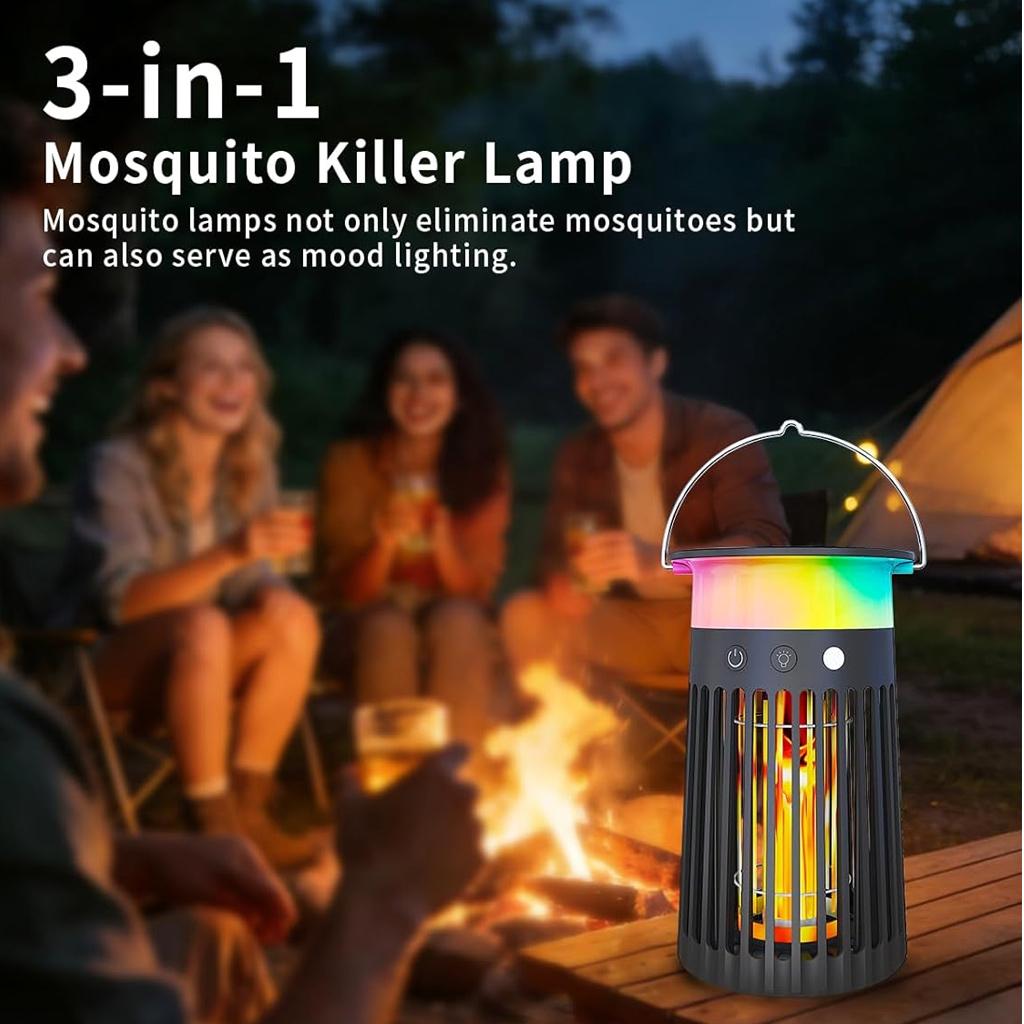 Leistungsstarker IP65 Wasserdichter Solar-Insektenvernichter für den Außenbereich, Mückenbekämpfer für Garten, Balkon und Camping mit 4200mAh