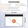 Motorized Projector Screen, 100 inch 16:9 4K 1080 HD Electric Projector Screen, Automatic Projection Screen with Remote Control, Wall Mount Movie