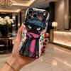 Street Graffiti Cool Black Cat Wavy Edge Phone Case For iPhone 16 15 14 Pro Max 13 12 11 Mini XR XS SE 2020 7 8 Plus Air Cover